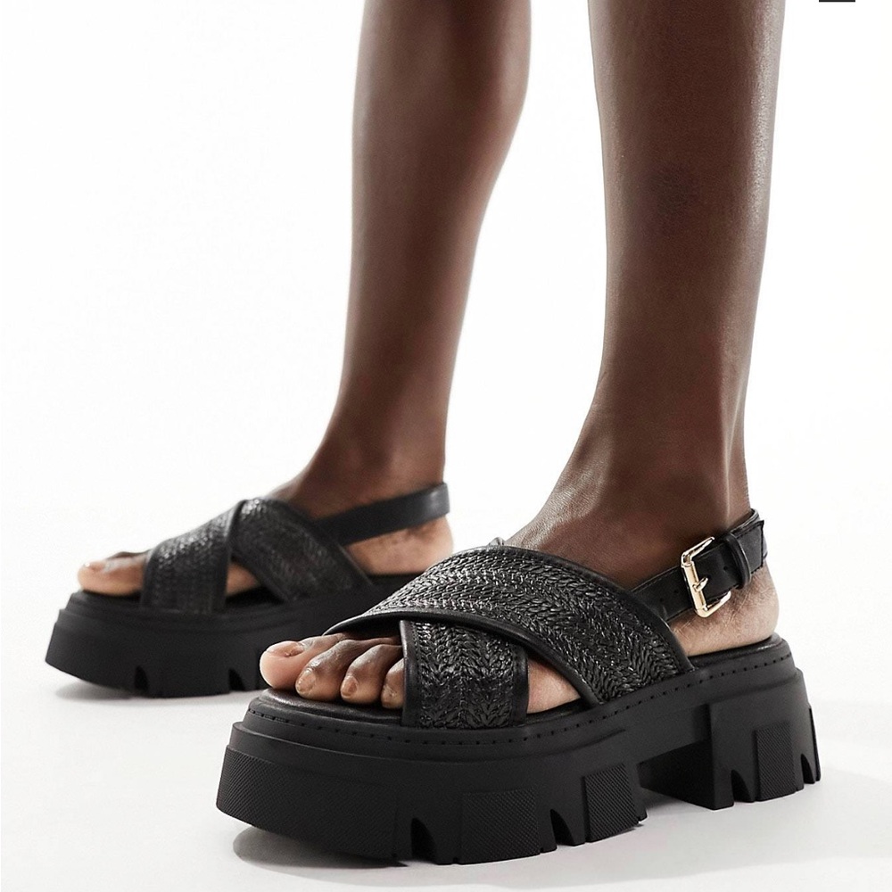 New chunky black sandals